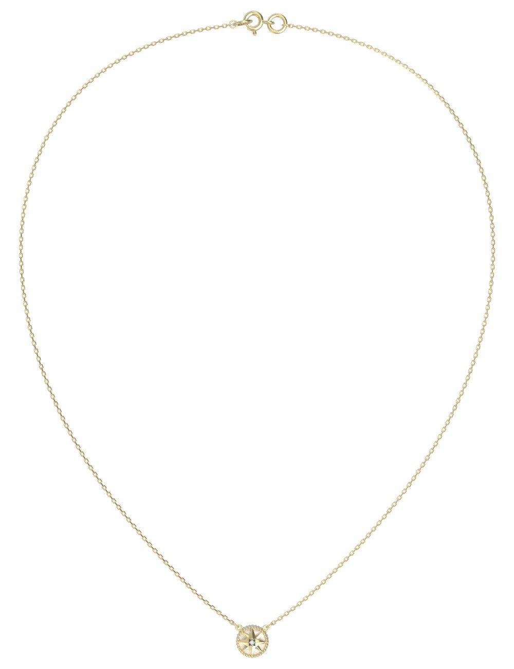 Колье из лимонного золота c бриллиантами и перламутром