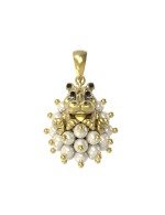 Подвеска из лимонного золота c эмалью и жемчугом