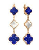 Серьги из золота c лазуритом и перламутром