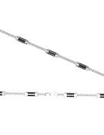 Цепь из белого золота c ониксом