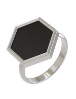 Кольцо из белого золота c ониксом