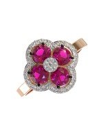 Кольцо из золота c бриллиантами и рубином