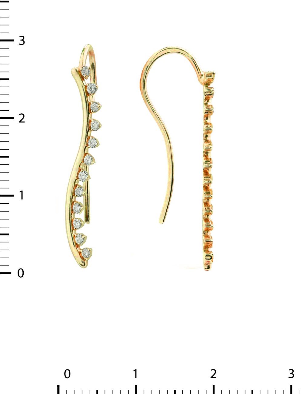 Серьги из лимонного золота c бриллиантами