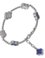 Браслет из белого золота c лазуритом и перламутром