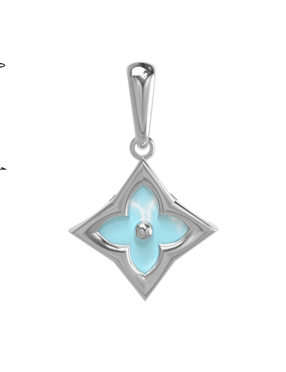 Подвеска из белого золота c бирюзой