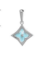 Подвеска из белого золота c бирюзой