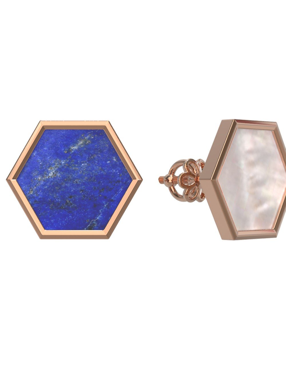 Серьги из золота c лазуритом и перламутром