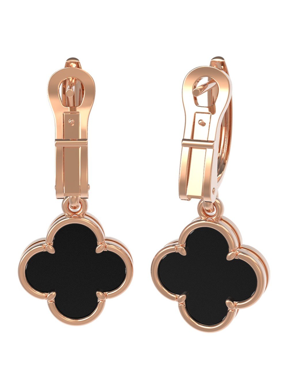 Серьги из золота c ониксом