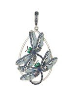 Подвеска из белого золота c сапфиром и эмалью