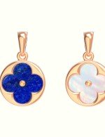 Подвеска из золота c лазуритом и перламутром