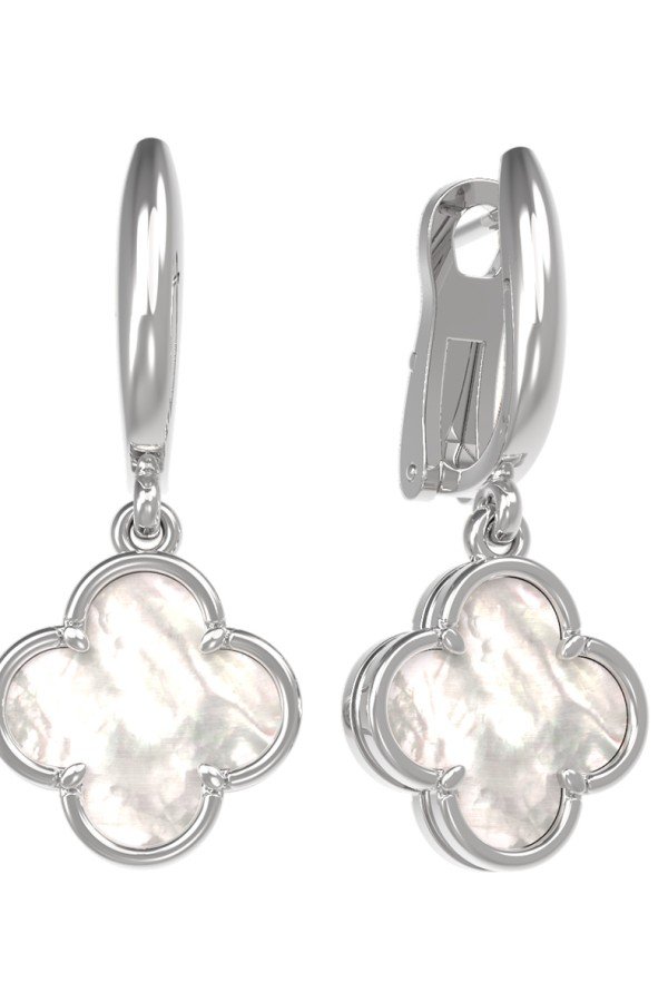 Серьги из белого золота c перламутром