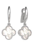 Серьги из белого золота c перламутром