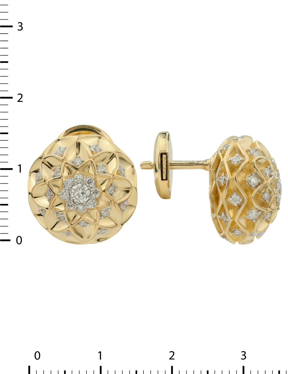 Серьги из лимонного золота c бриллиантами