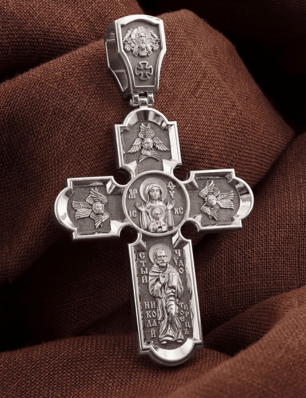 Крест из белого золота