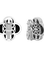 Серьги из белого золота c бриллиантами и ониксом