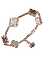 Браслет из золота c тигровым глазом и перламутром