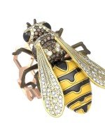 Кольцо из золота c эмалью и фианитом