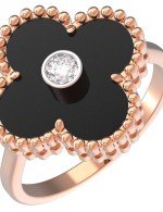 Кольцо из золота c бриллиантами и ониксом