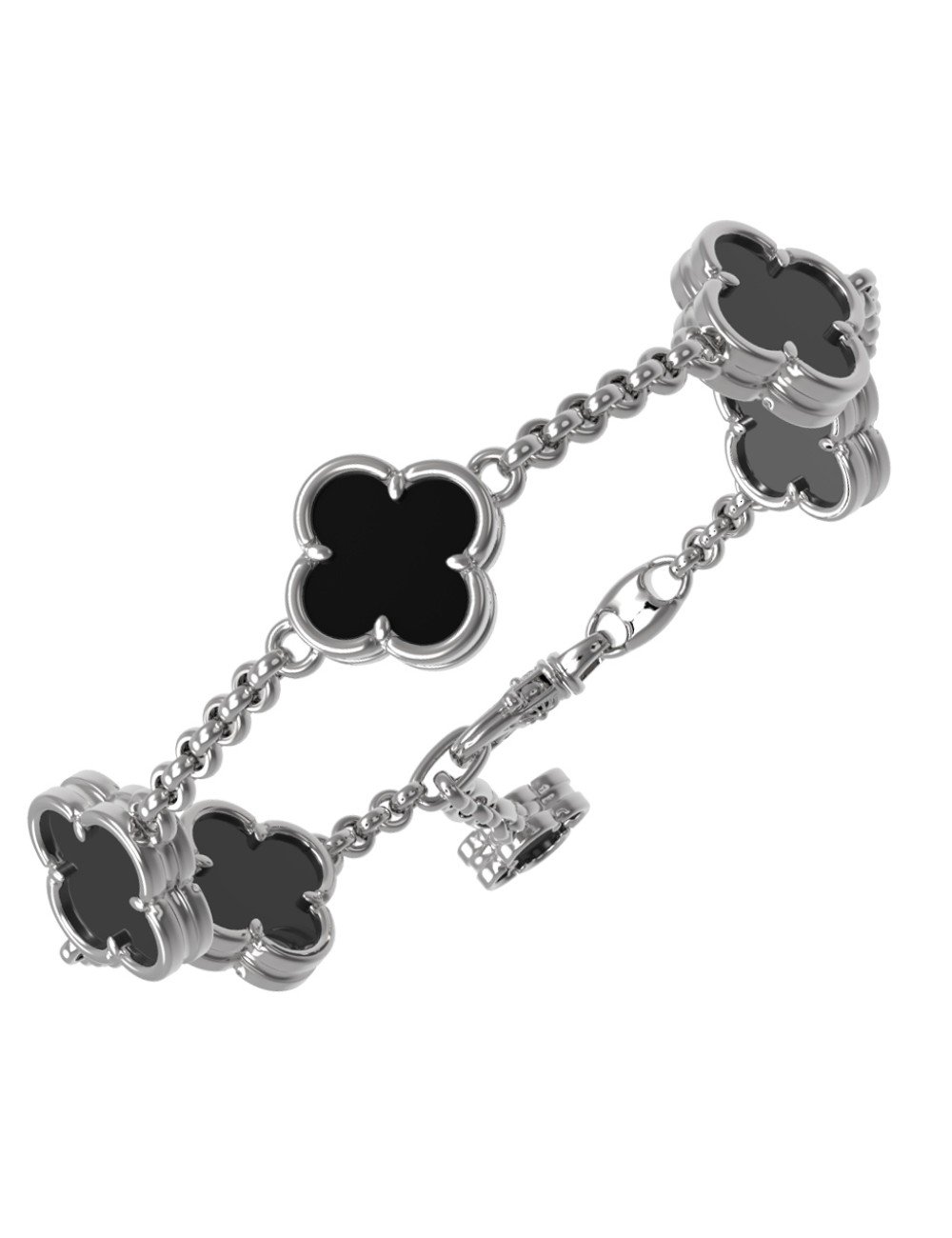 Браслет из белого золота c ониксом