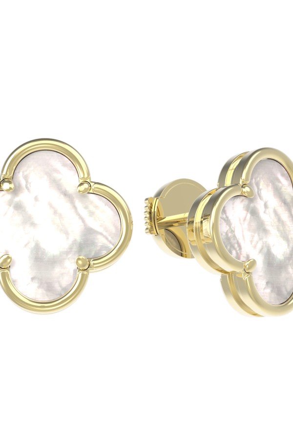 Серьги из лимонного золота c перламутром