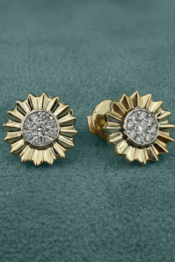 Серьги из лимонного золота c бриллиантами