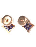 Серьги из золота c бриллиантами и лазуритом