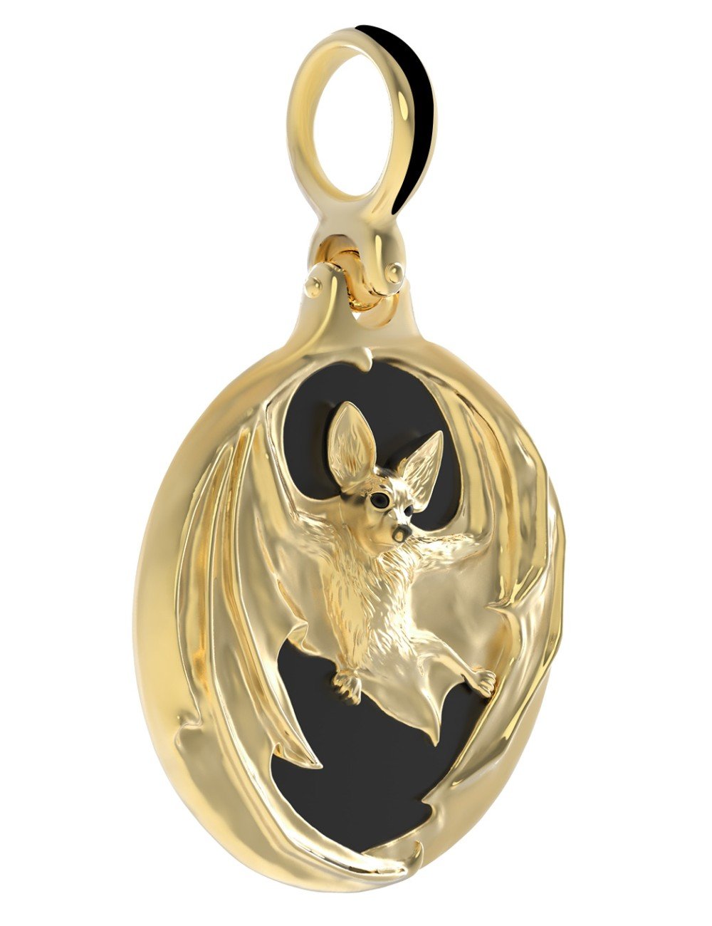 Подвеска из лимонного золота c эмалью и ониксом