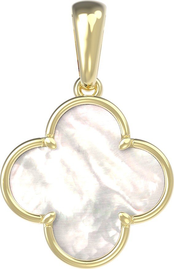 Подвеска из лимонного золота c перламутром