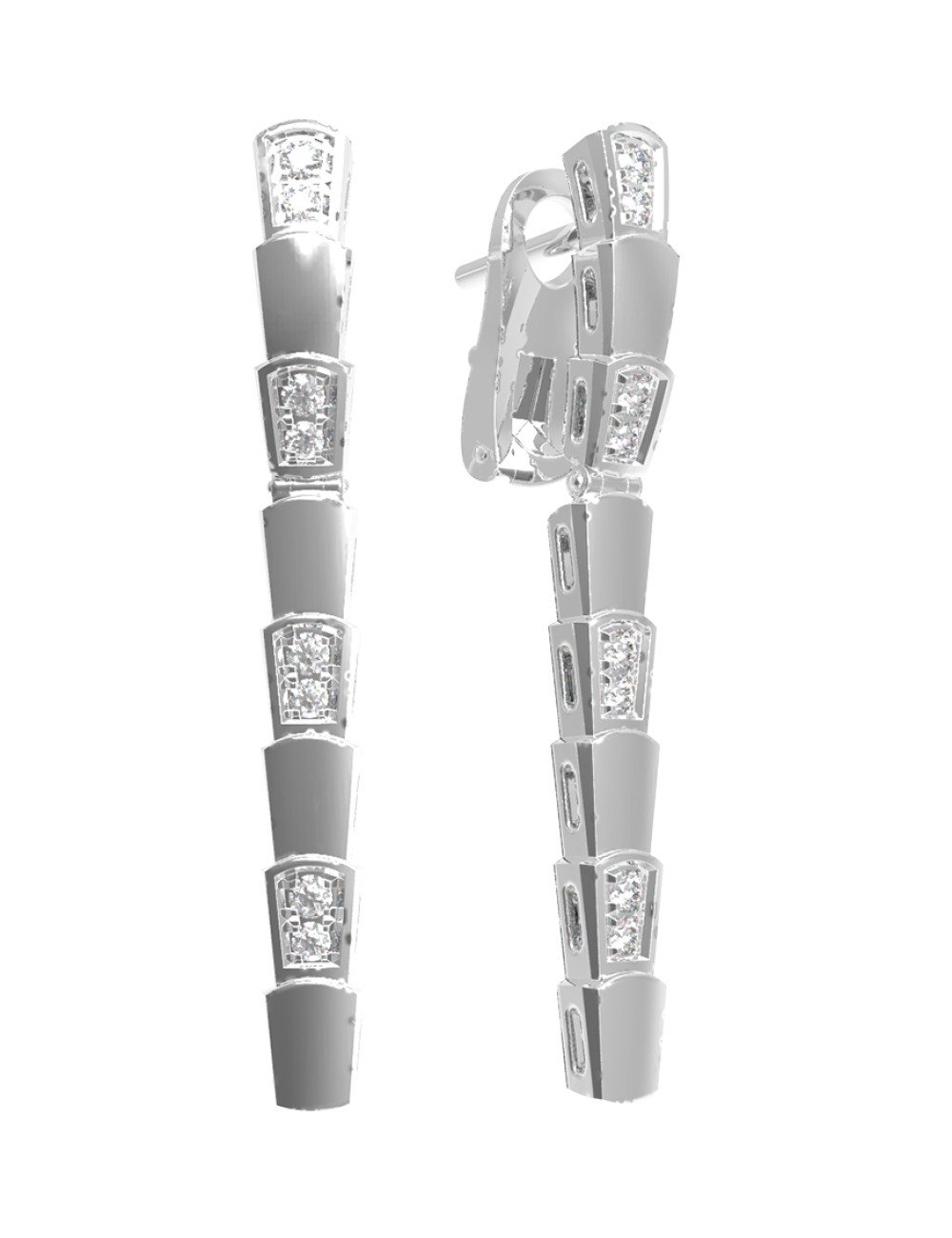 Серьги из белого золота c бриллиантами