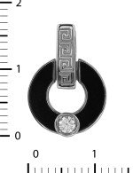 Подвеска из белого золота c бриллиантами и ониксом