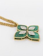 Колье из лимонного золота c бриллиантами и малахитом