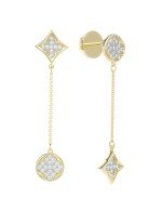 Серьги из лимонного золота c бриллиантами