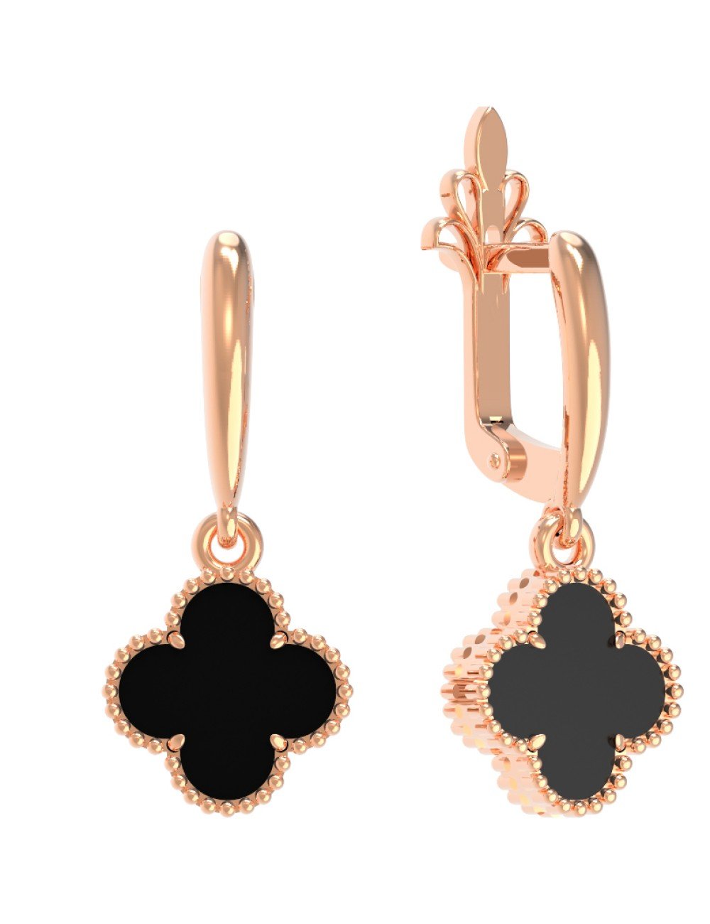 Серьги из золота c ониксом