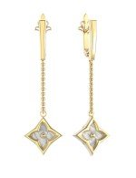 Серьги из лимонного золота c перламутром