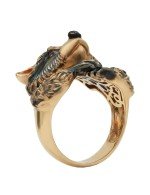 Кольцо из золота c эмалью