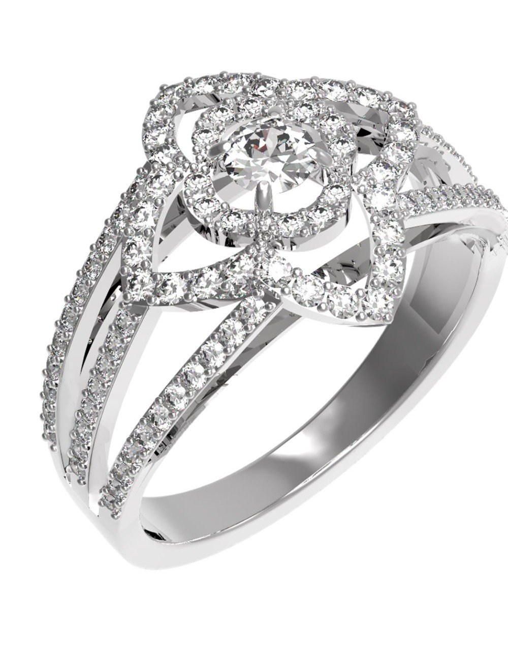 Кольцо из белого золота c бриллиантами