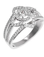 Кольцо из белого золота c бриллиантами