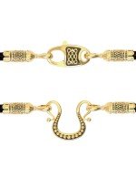 Гайтан из лимонного золота c кожаным шнурком