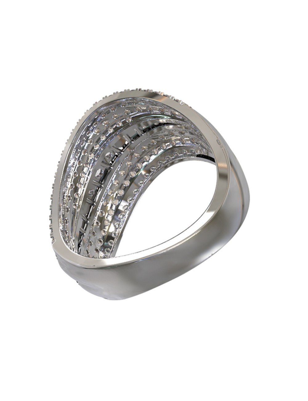 Кольцо из белого золота c бриллиантами