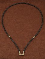 Гайтан из лимонного золота c кожаным шнурком