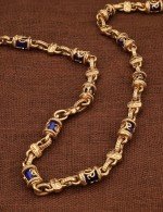 Цепь из золота c лазуритом