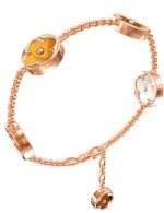 Браслет из золота c тигровым глазом и перламутром