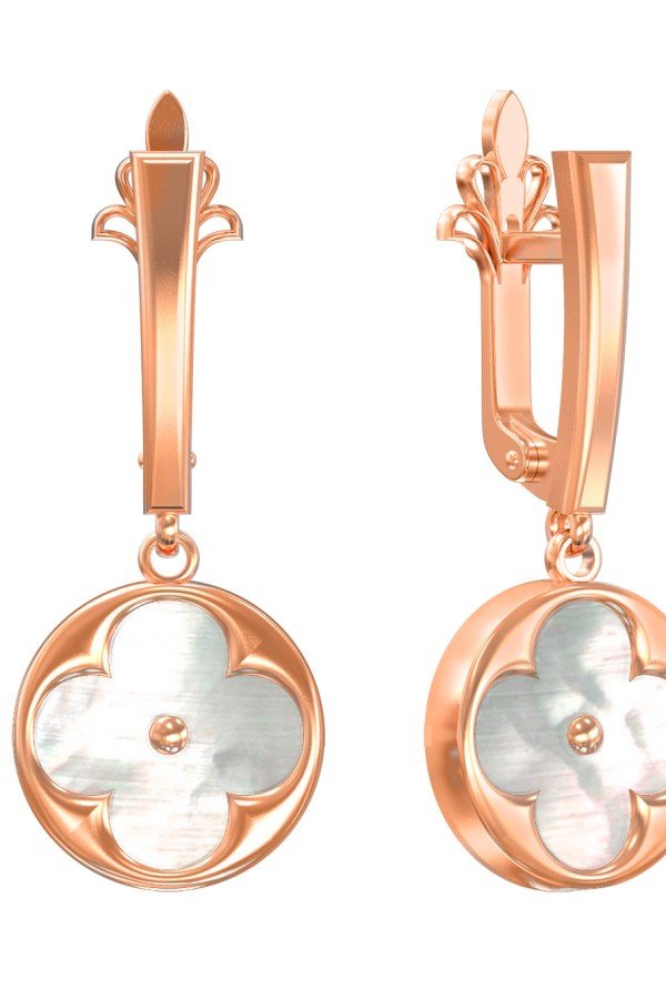 Серьги из золота c перламутром