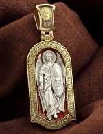 Образок из лимонного золота c эмалью