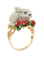 Кольцо из золота c эмалью