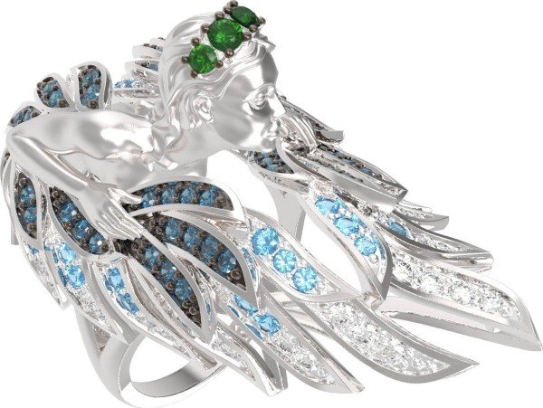 Кольцо из белого золота c фианитом