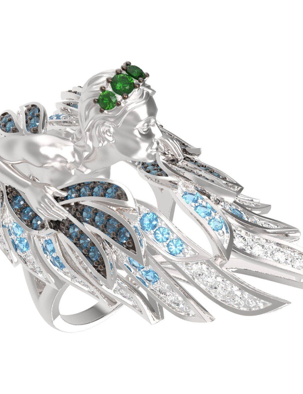 Кольцо из белого золота c фианитом