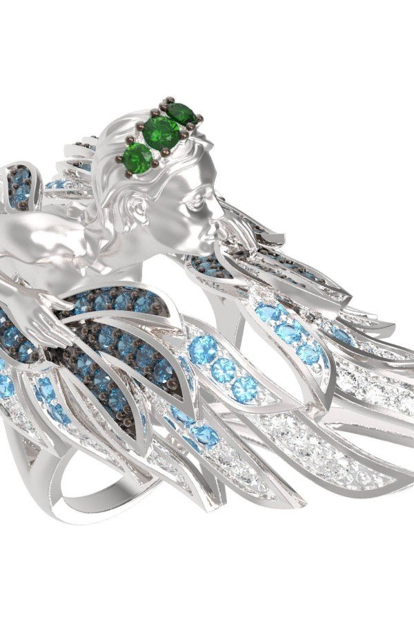 Кольцо из белого золота c фианитом