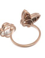 Кольцо из золота c тигровым глазом и перламутром