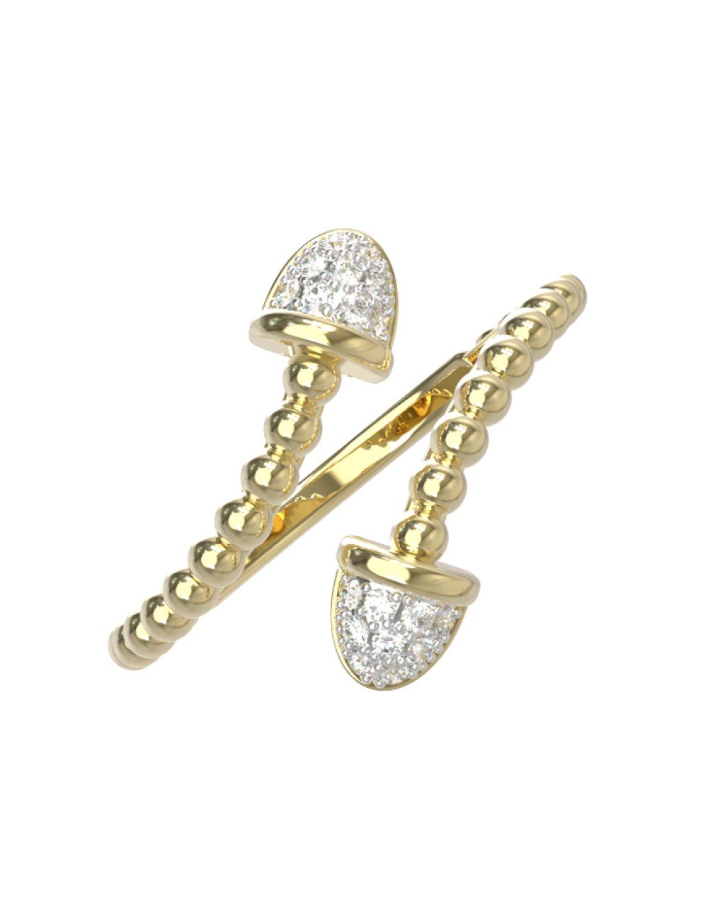 Кольцо из лимонного золота c бриллиантами